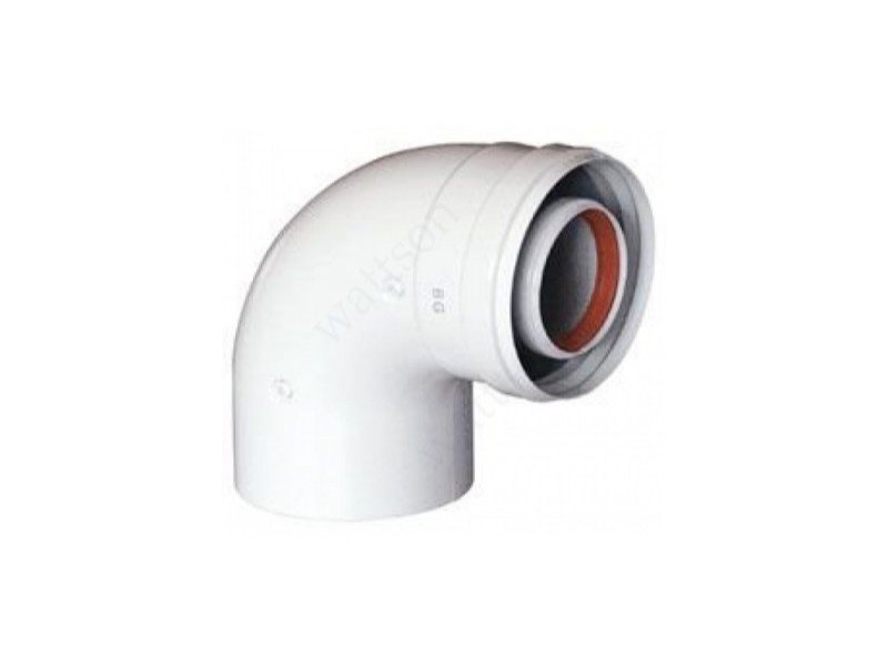 Колено коаксиальное 90 гр 60/100 mm (папа/мама)